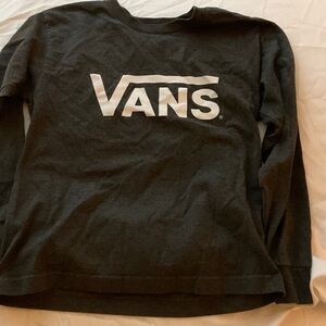 Vans Dark Gray Tee with Bold White Logo